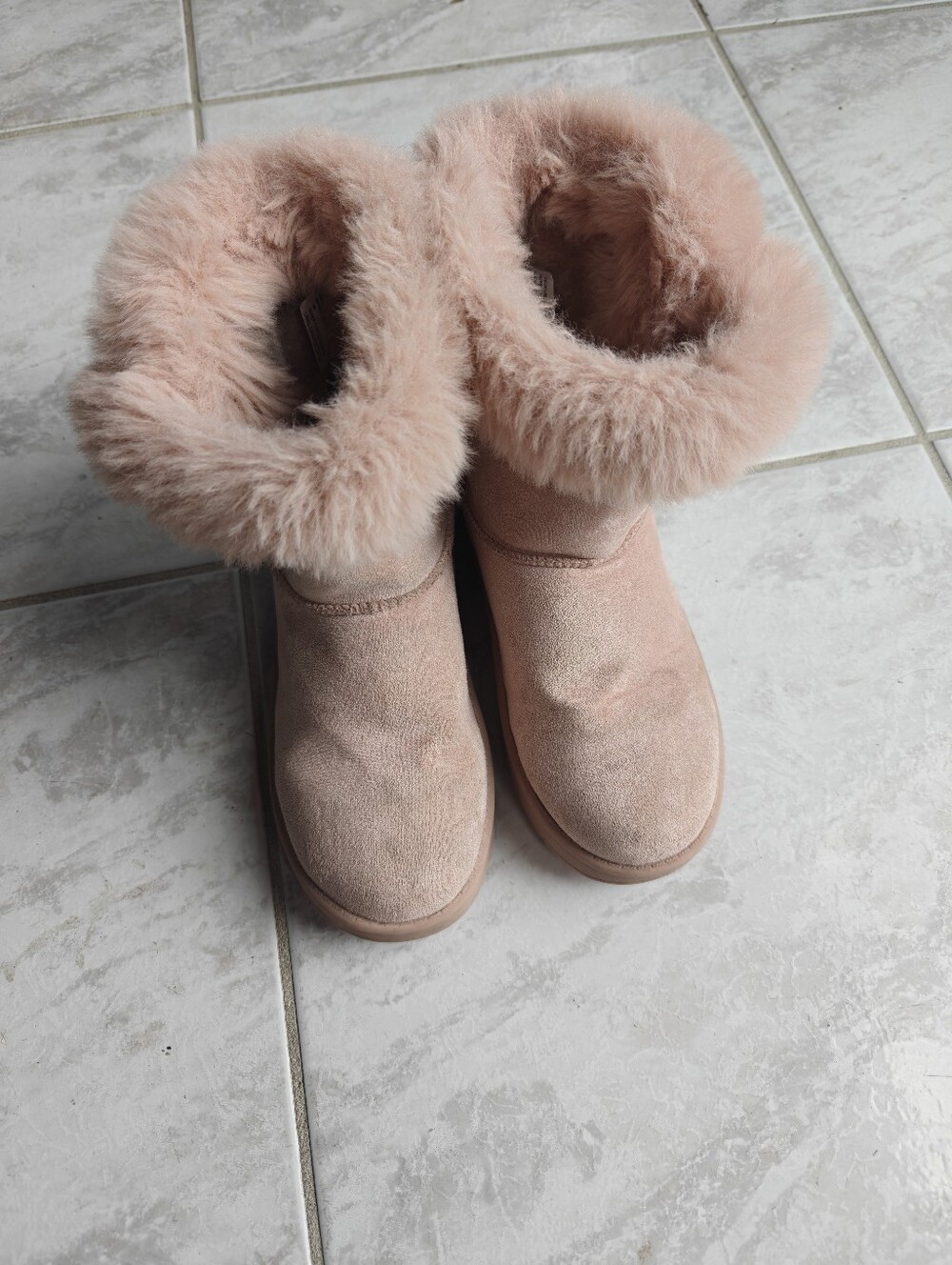 Kid's Pink Faux-Fur Winter Boots